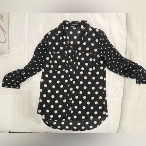 My michelle black and white polka dot blouse size Small